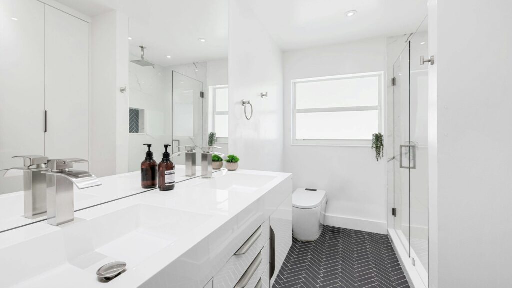 Bathroom renovation plumbing planning before new fixtures are installed