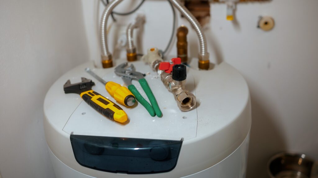 Professional geyser installation services checking geyser safety and fittings