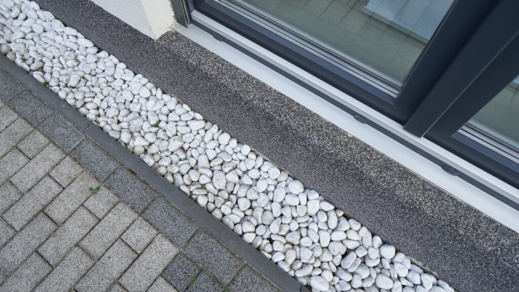 Completed garden area after french drain installation