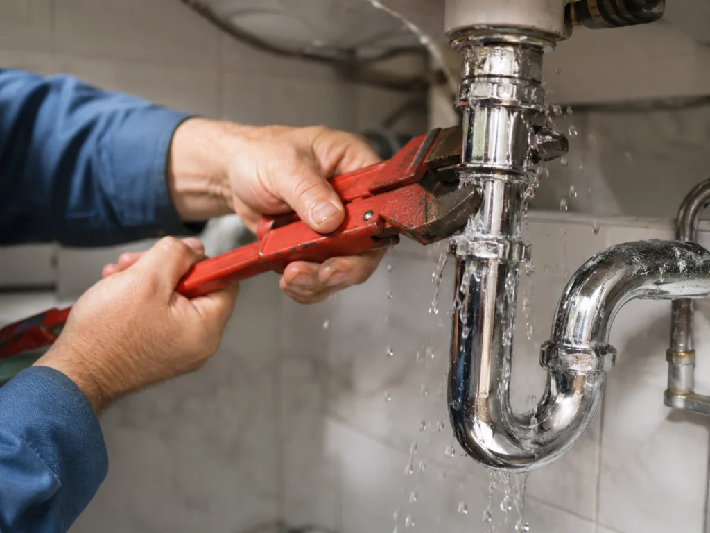 Professional plumbing work in a residential property
