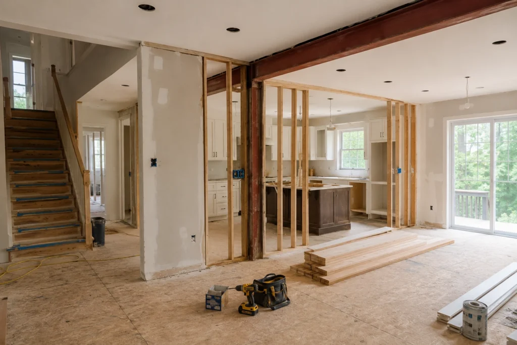 kitchen and home renovations in progress